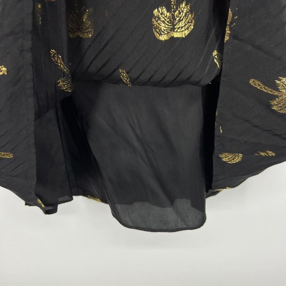 Coach Dress Page Boy Silk Blend Black Palm Tree Long Sleeve Mini NWT - Picture 9 of 12